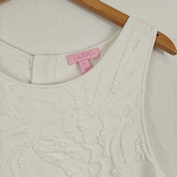 Lilly Pulitzer Tilly Sweater Textured Sleeveless Mini Dress In Resort White Sz S - Picture 9 of 13